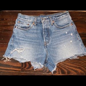 High waisted jean shorts